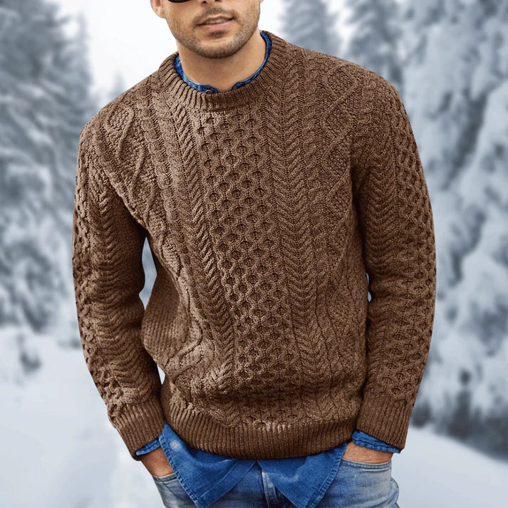 Grayson Pull Homme – Pull Torsadé Chaud & Élégant en Maille Hiver Confortable