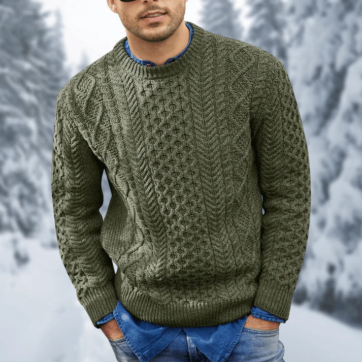 Grayson Pull Homme – Pull Torsadé Chaud & Élégant en Maille Hiver Confortable