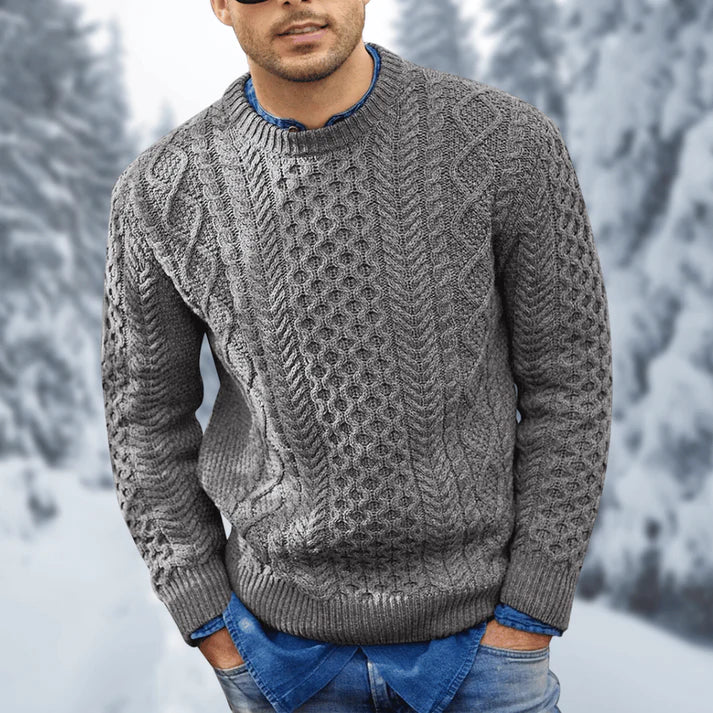 Grayson Pull Homme – Pull Torsadé Chaud & Élégant en Maille Hiver Confortable