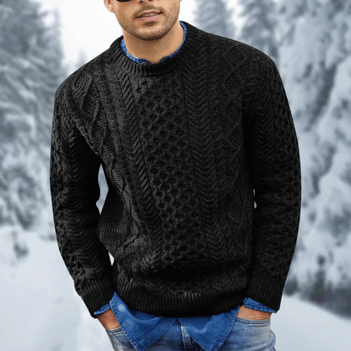 Grayson Pull Homme – Pull Torsadé Chaud & Élégant en Maille Hiver Confortable