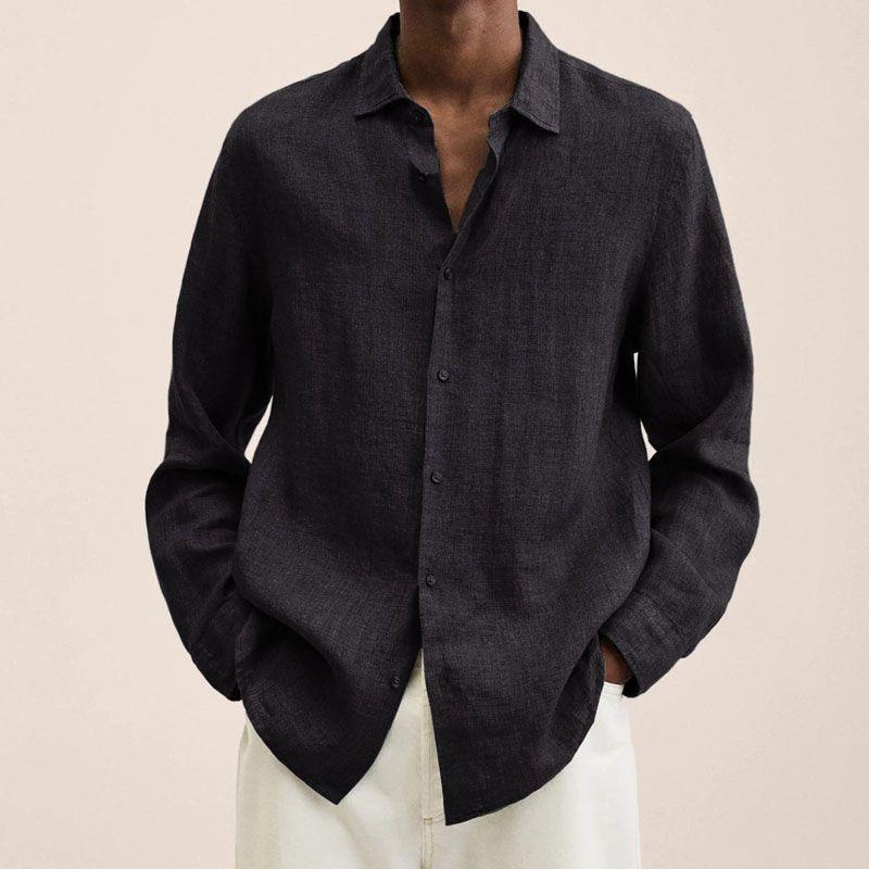 Hunter Chemise Homme en Lin – Chemise Élégante à Manches Longues en Lin Respirant