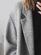 Emily Manteau Femme – Long en Laine Mélangée avec Coupe Oversize Élégante et Moderne