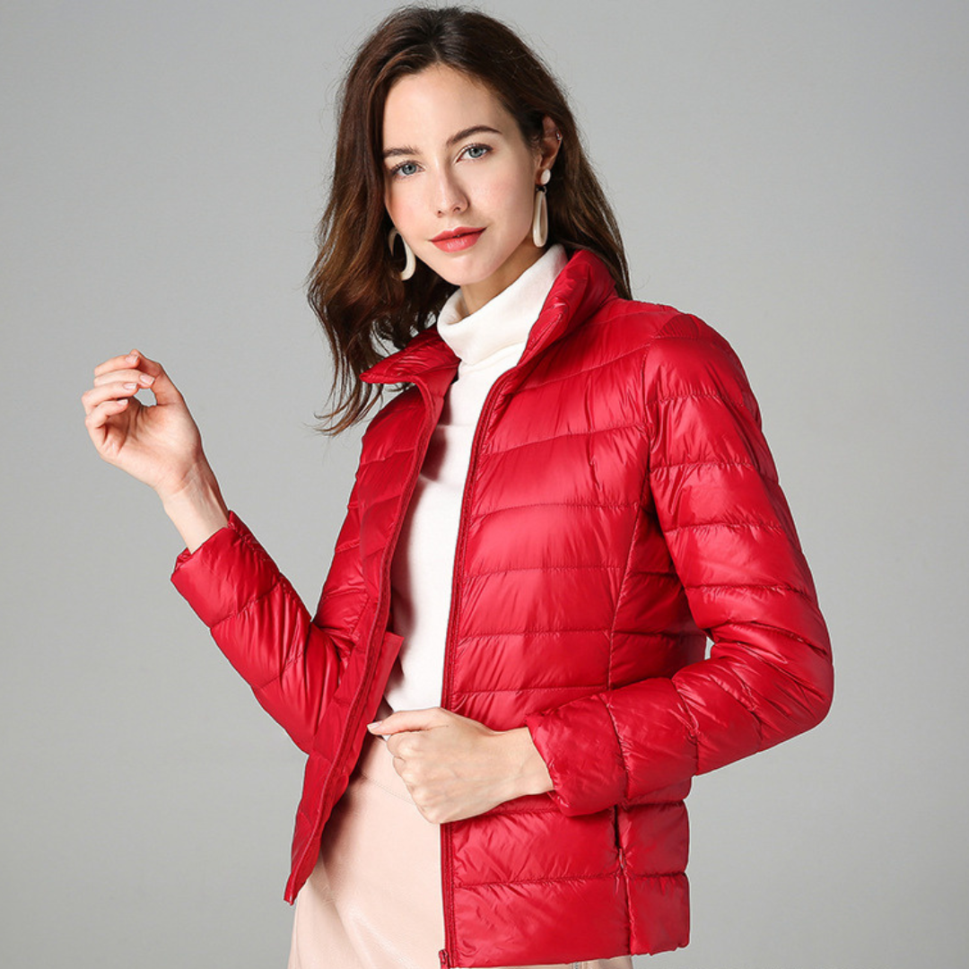 Rachel Veste Femme – Doudoune Ultra-Légère Imperméable avec Col Montant et Pochette de Rangement