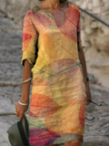 Aurelle Robe en Lin Femme – Robe Élégante en Lin Naturel avec Coupe Fluide et Confort Estival