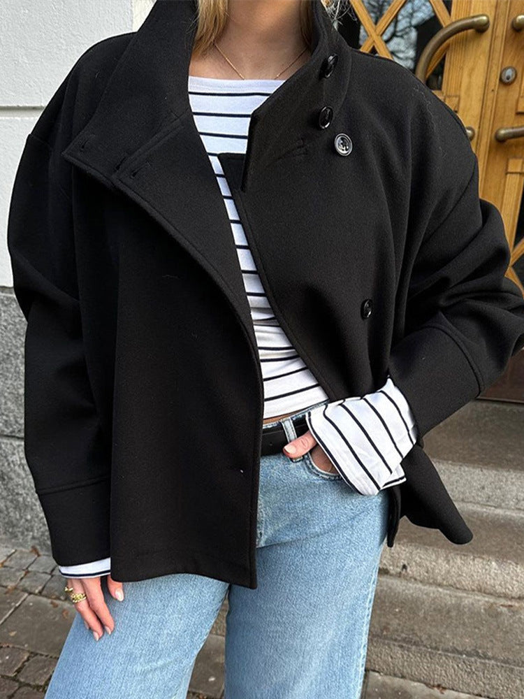 Isolde Manteau Court Femme – Veste Élégante à Double Boutonnage avec Coupe Structurée et Chaleur Confortable