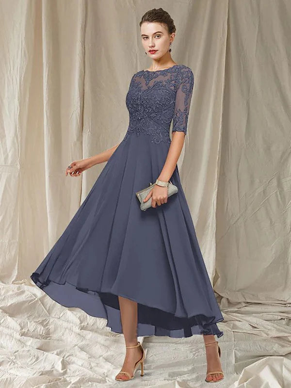Manon Vestido de Noche para Mujer – Vestido Largo de Encaje Elegante con Caída Fluida para Ceremonias