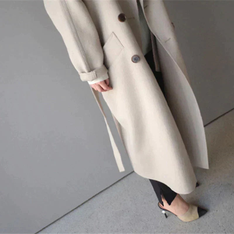 Gabrielle Manteau Long Femme en Laine – Manteau Élégant avec Coupe Classique et Chaleur Hivernale