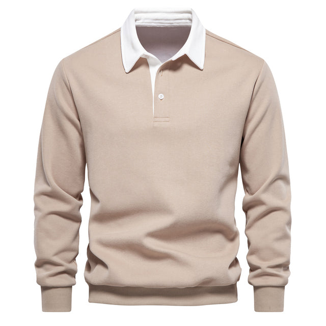 Ethan Pull Polo Homme – Sweat à Manches Longues Respirant avec Col Polo Classique