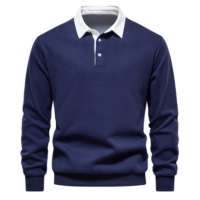Ethan Pull Polo Homme – Sweat à Manches Longues Respirant avec Col Polo Classique