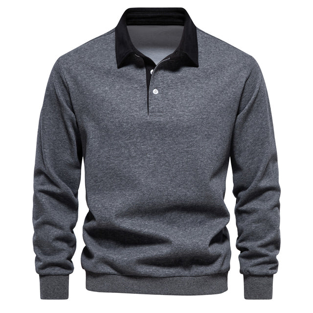 Ethan Pull Polo Homme – Sweat à Manches Longues Respirant avec Col Polo Classique
