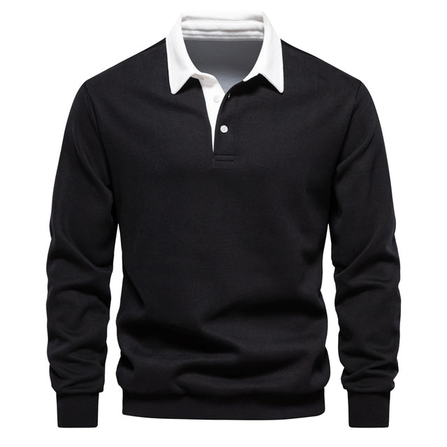 Ethan Pull Polo Homme – Sweat à Manches Longues Respirant avec Col Polo Classique