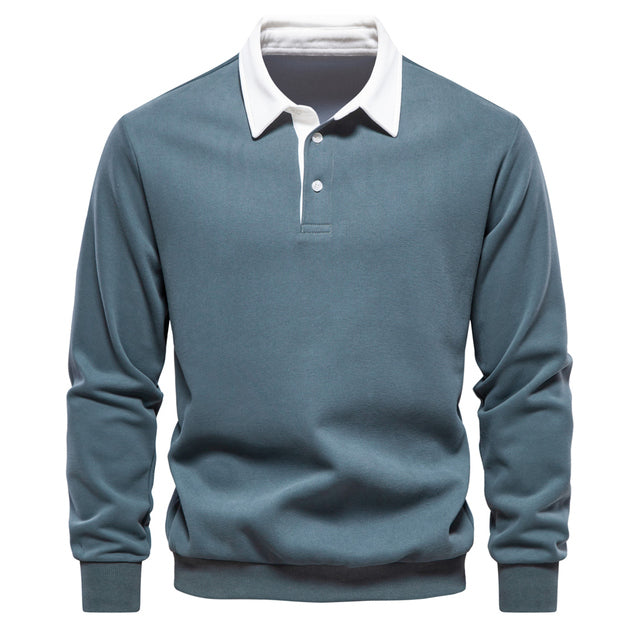 Ethan Pull Polo Homme – Sweat à Manches Longues Respirant avec Col Polo Classique