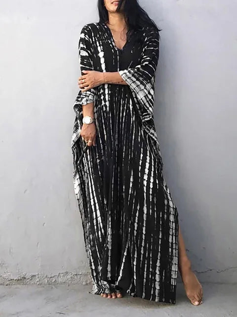 Vanessa Robe Caftan Longue Femme – Robe Maxi Fluide d'Été au Style Bohème Chic