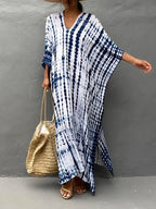 Vanessa Abito Caftano Lungo Donna – Abito Maxi Estivo Fluido in Stile Boho Chic