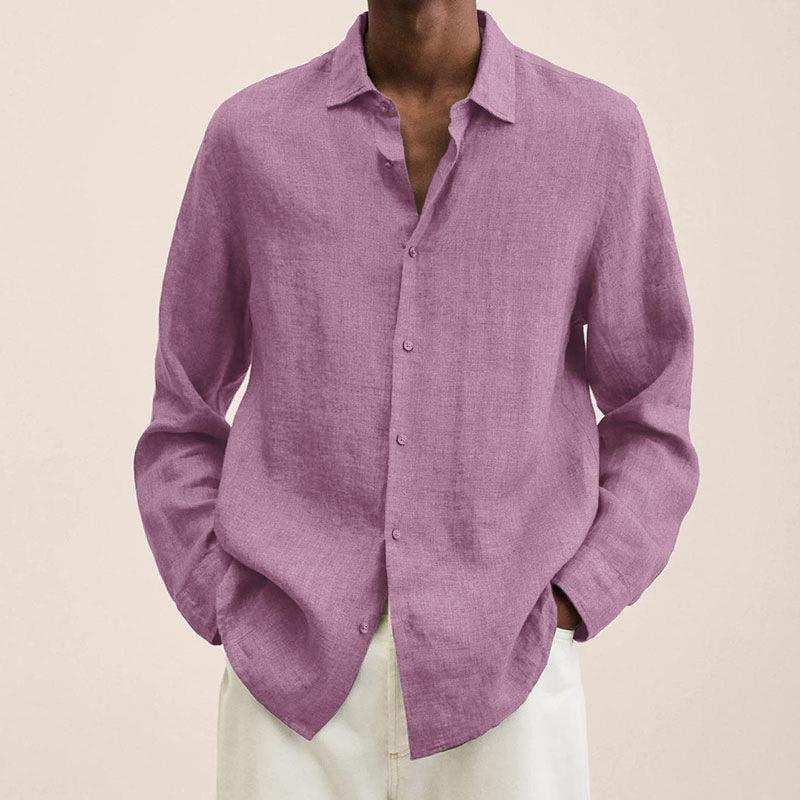 Hunter Chemise Homme en Lin – Chemise Élégante à Manches Longues en Lin Respirant