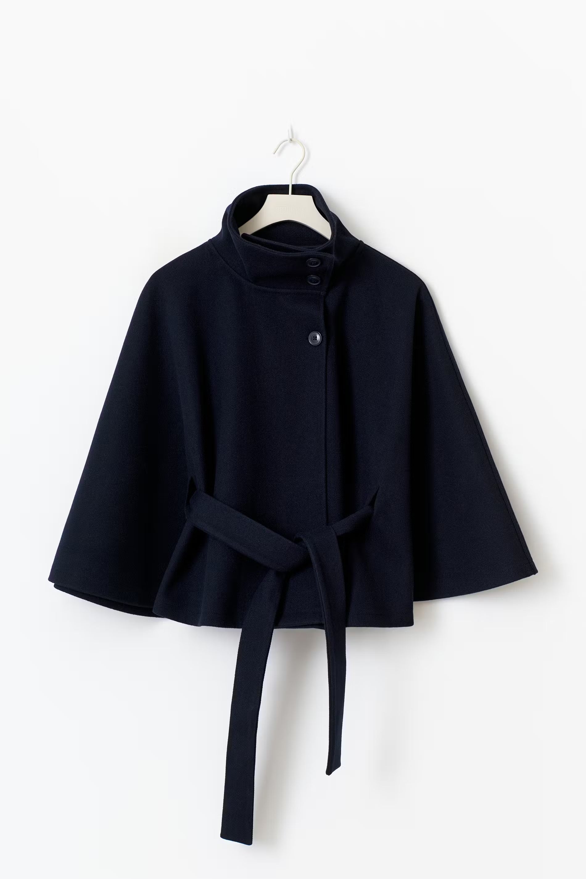 Adeline Manteau Femme en Laine – Manteau Long avec Col Montant, Ceinture Amovible et Coupe Élégante