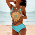 Madison Tankini Femme – Tankini Imprimé Mandala avec Short Taille Haute & Coupe Confortable