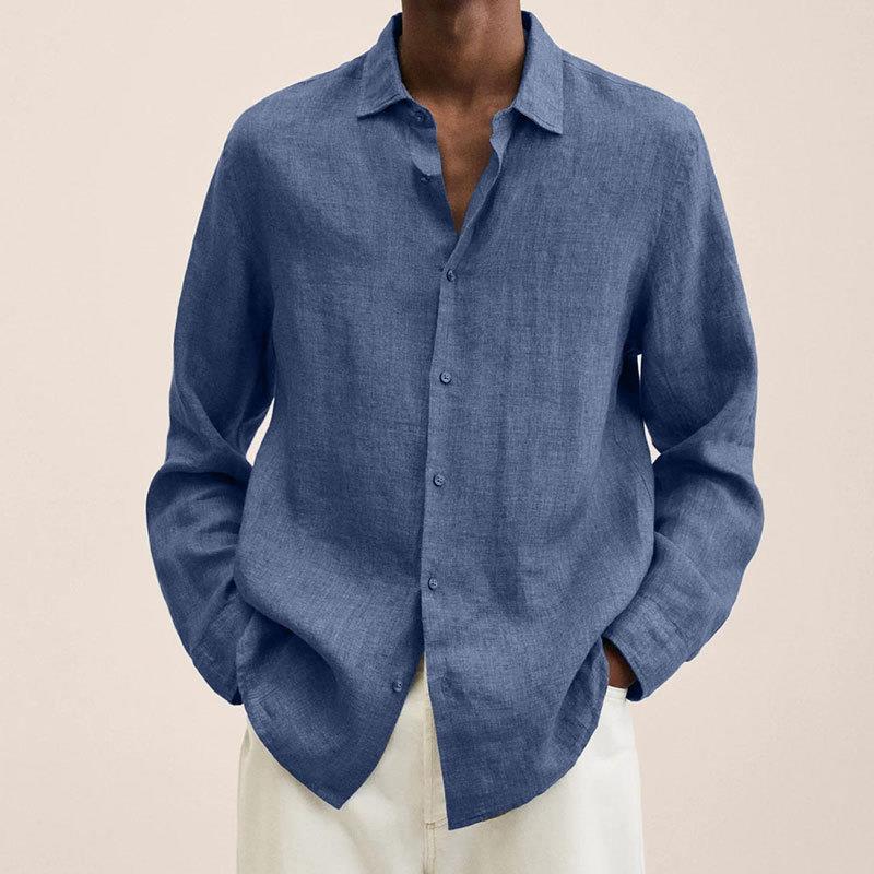 Hunter Chemise Homme en Lin – Chemise Élégante à Manches Longues en Lin Respirant
