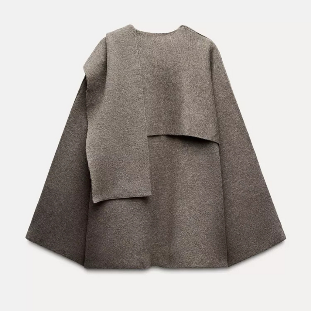 Poncho Colette para mujer de lana – Poncho asimétrico elegante con calidez acogedora