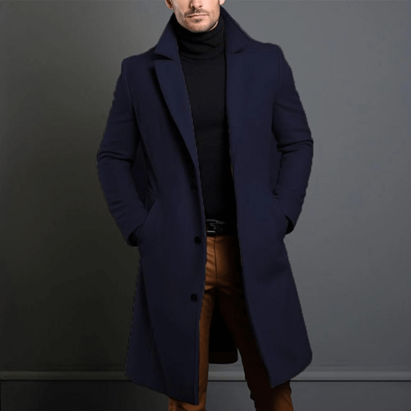 Renato Manteau Long Homme – Manteau d’Hiver Élégant avec Coupe Classique & Style Intemporel