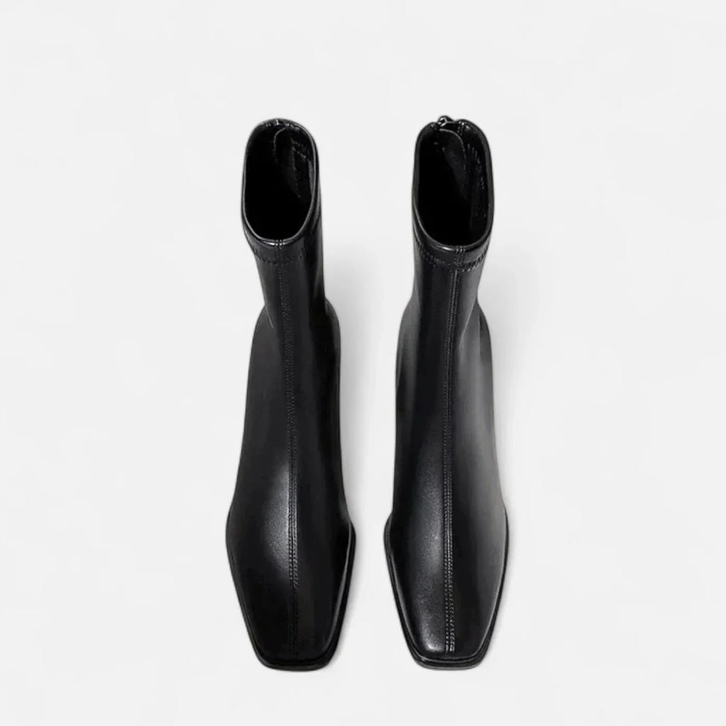 Grace Bottines Femme – Bottines à Talon Bloc avec Bout Carré et Doublure Confortable