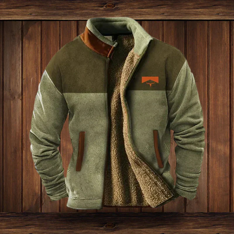Bastien Veste Homme Style Western – Veste Doublée Polaire avec Motifs Ethniques et Chaleur Hivernale