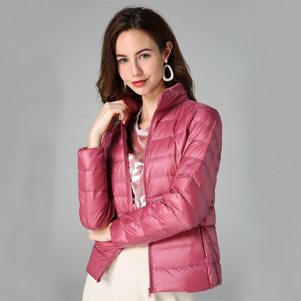 Rachel Veste Femme – Doudoune Ultra-Légère Imperméable avec Col Montant et Pochette de Rangement