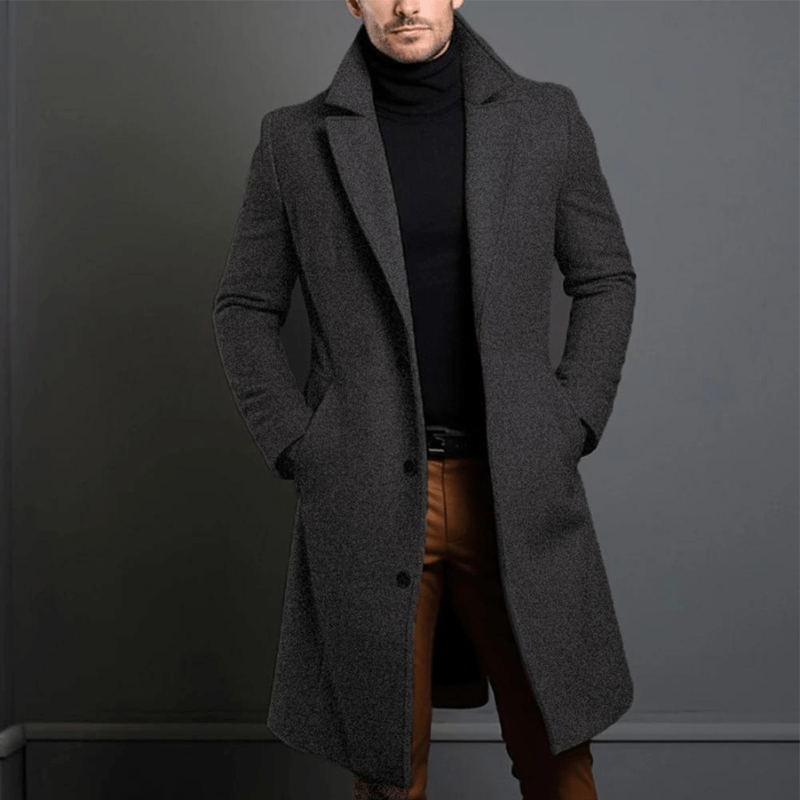 Renato Manteau Long Homme – Manteau d’Hiver Élégant avec Coupe Classique & Style Intemporel