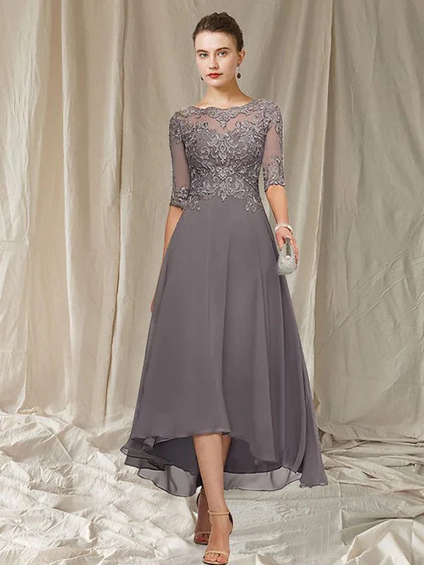Manon Vestido de Noche para Mujer – Vestido Largo de Encaje Elegante con Caída Fluida para Ceremonias