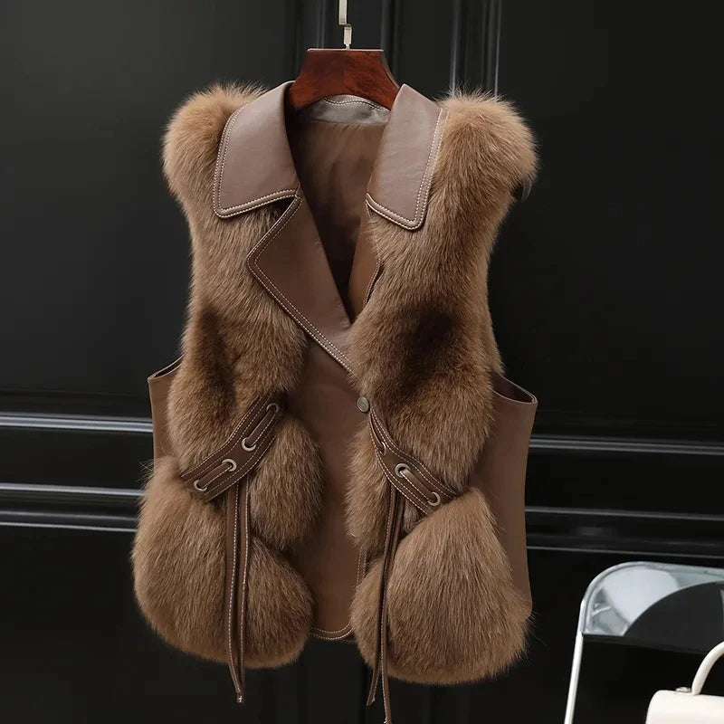 Kelsey Gilet Femme en Fausse Fourrure – Gilet Élégant avec Coupe Ajustable & Doublure Douce