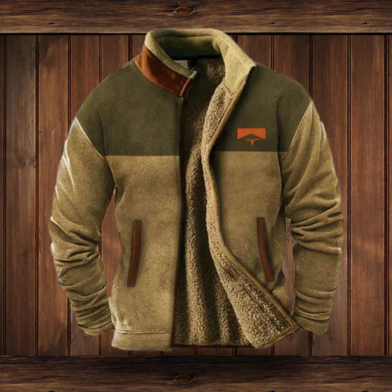 Bastien Veste Homme Style Western – Veste Doublée Polaire avec Motifs Ethniques et Chaleur Hivernale