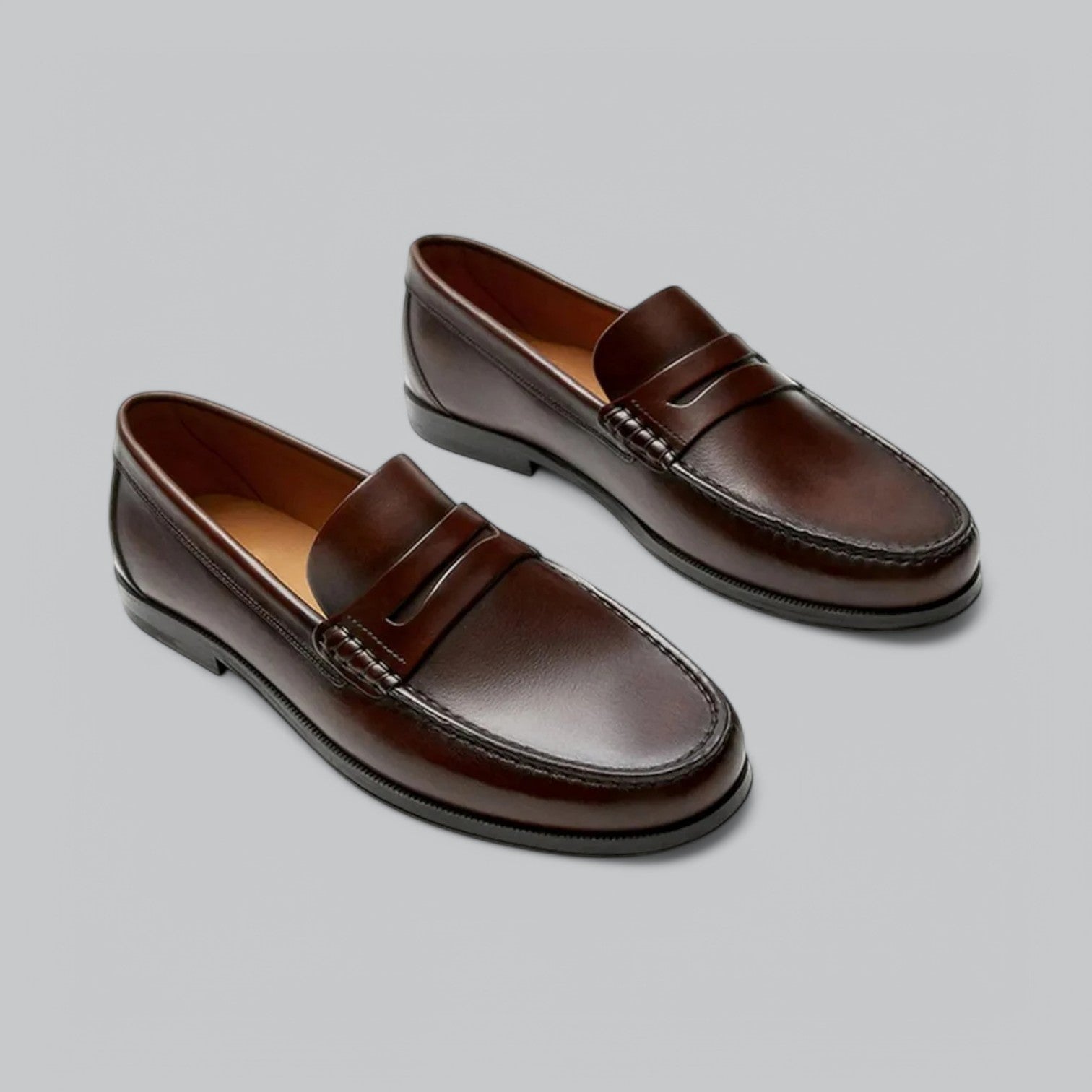 Antoine Mocassins Homme en Cuir – Chaussures Slip-On Élégantes avec Semelle en Caoutchouc