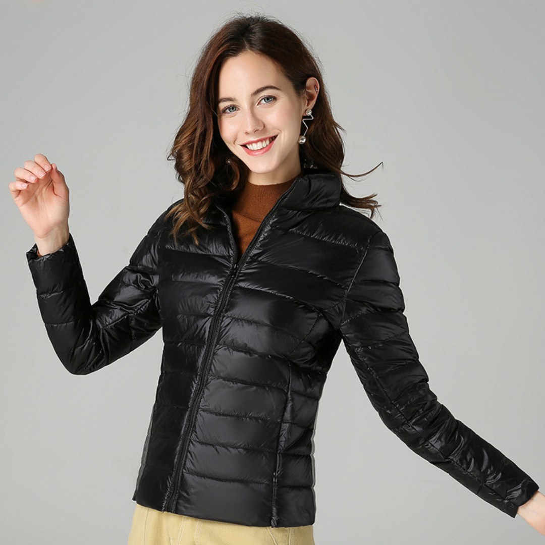 Rachel Veste Femme – Doudoune Ultra-Légère Imperméable avec Col Montant et Pochette de Rangement