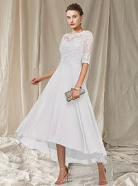 Manon Vestido de Noche para Mujer – Vestido Largo de Encaje Elegante con Caída Fluida para Ceremonias