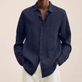 Hunter Chemise Homme en Lin – Chemise Élégante à Manches Longues en Lin Respirant