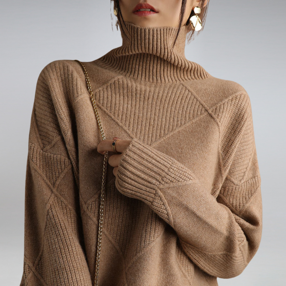 Laura Pullover Cashmere Woman – Elegant Turtleneck, Soft Knit & Timeless Style