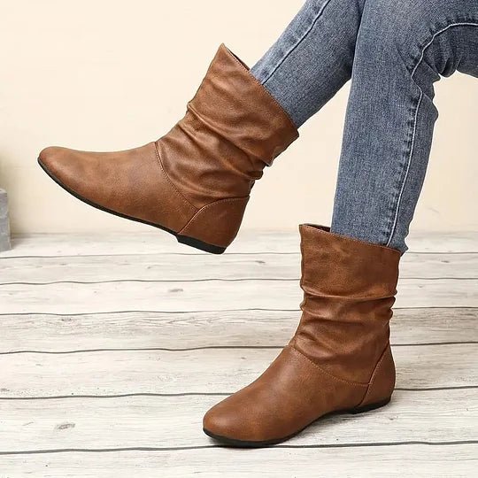Emma Bottes en Cuir Femme – Bottines en Cuir Véritable avec Semelle Antidérapante Élégante