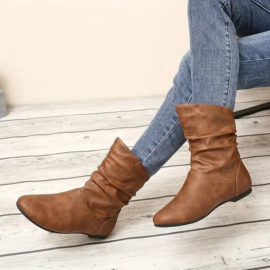 Emma Bottes en Cuir Femme – Bottines en Cuir Véritable avec Semelle Antidérapante Élégante