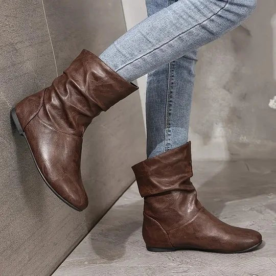 Emma Bottes en Cuir Femme – Bottines en Cuir Véritable avec Semelle Antidérapante Élégante