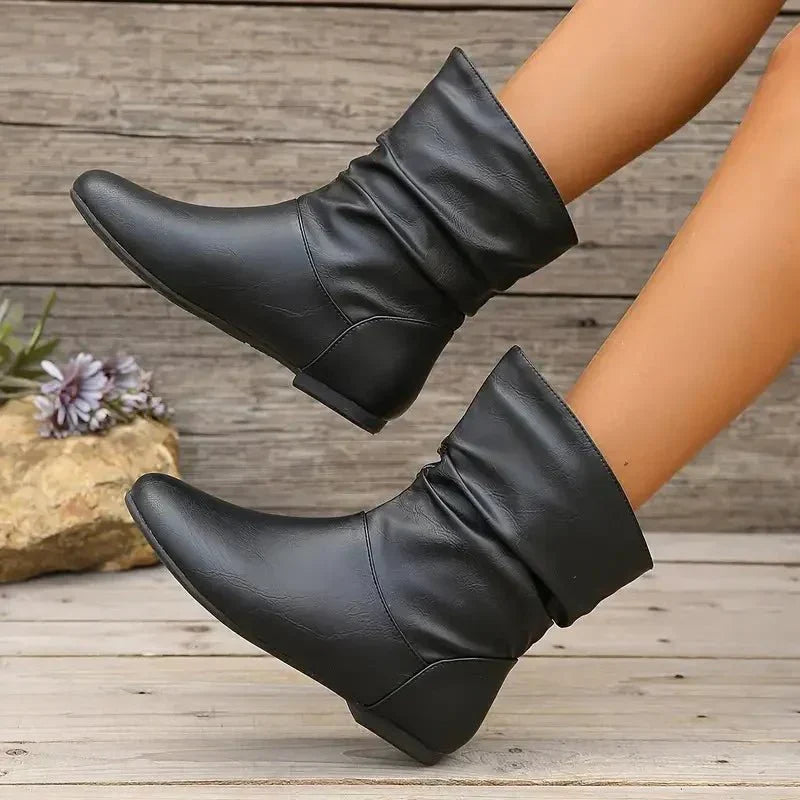 Emma Bottes en Cuir Femme – Bottines en Cuir Véritable avec Semelle Antidérapante Élégante