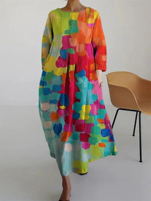 Rosalie Robe Fleurie Femme – Robe d'Été en Coton avec Imprimé Floral Élégant et Coupe Évasée