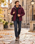 Daniel Manteau Softshell Imperméable avec Capuche – Veste Outdoor Légère à Doublure Polaire