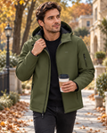 Enzo Veste Softshell Homme Imperméable - Capuche, Doublure Polaire et Poches Zippées
