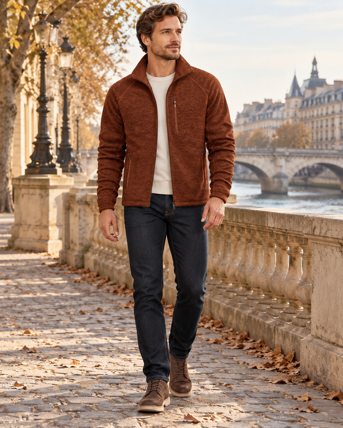 Crisanto Manteau Polaire Homme – Veste Légère Casual à Zip Intégral et Col Montant