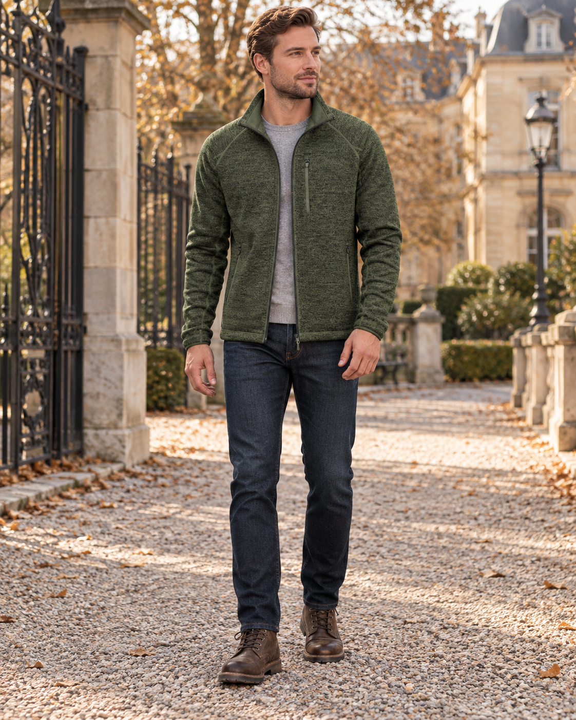 Crisanto Manteau Polaire Homme – Veste Légère Casual à Zip Intégral et Col Montant