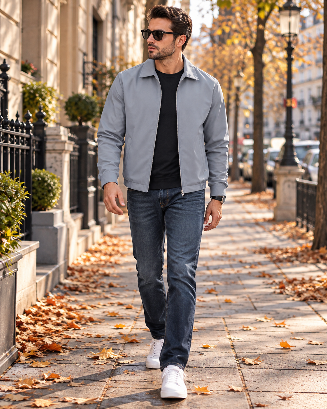 Samuel Veste homme légère coupe-vent zippée, col rabattu avec poches à fermeture