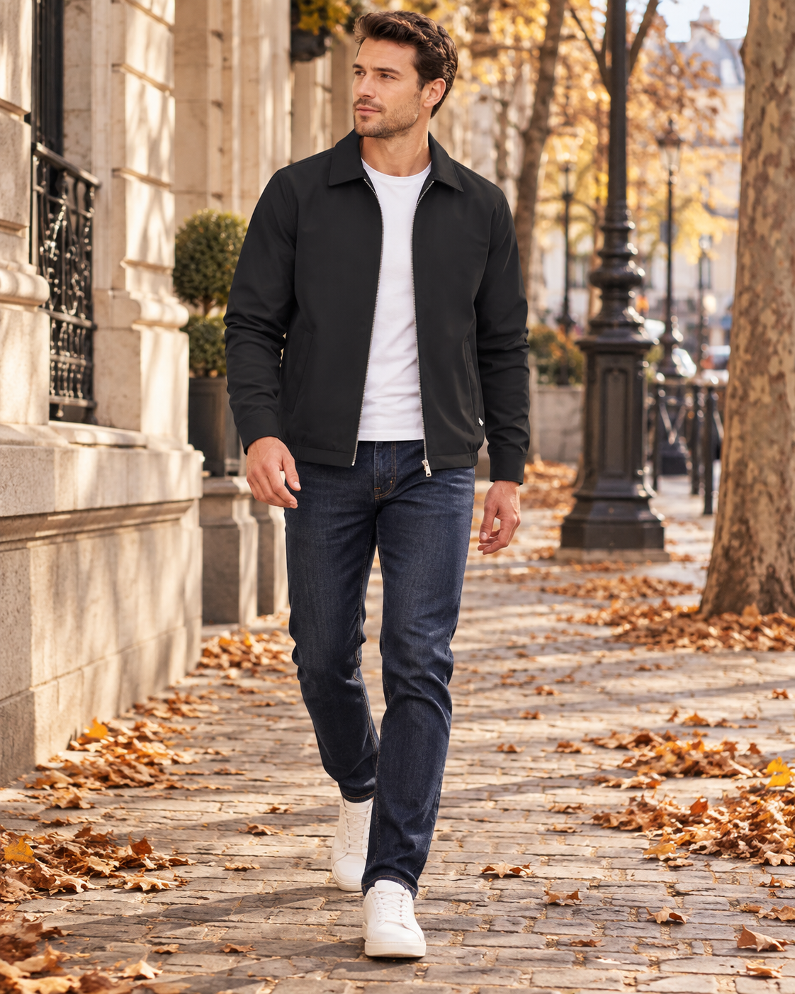 Samuel Veste homme légère coupe-vent zippée, col rabattu avec poches à fermeture