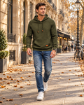 Harvey Sweat Homme à Capuche Texturé - Cordon de Serrage et Grande Poche Kangourou