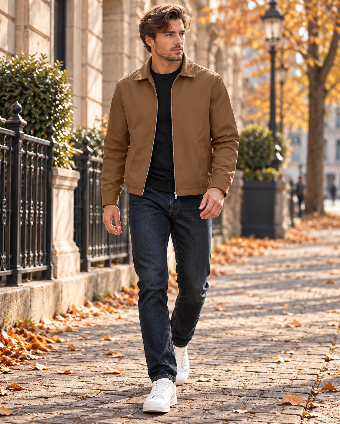 Samuel Veste homme légère coupe-vent zippée, col rabattu avec poches à fermeture