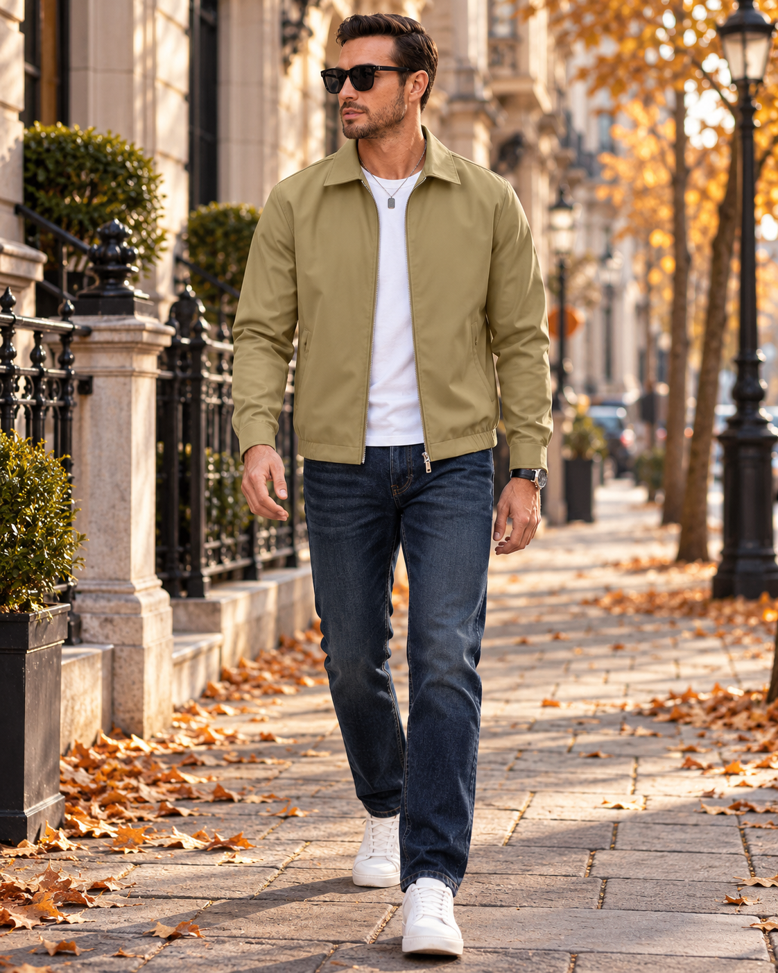 Samuel Veste homme légère coupe-vent zippée, col rabattu avec poches à fermeture